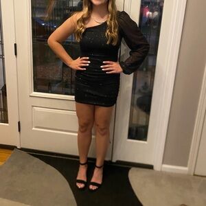 Jump Black One Shoulder Dress